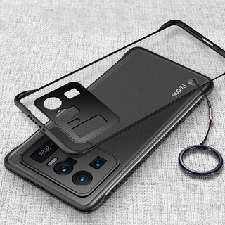 สําหรับ Xiaomi Mi 11 Ultra Mi11 Pro Mi 10 Ultra Mi10s เคลือบด้าน ไร้กรอบ TPU + PC เคสป้องกัน พร้อมแหวน เคสใส ไร้ขอบ