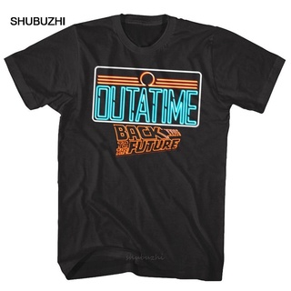 เสื้อยืด พิมพ์ลายโลโก้ Back To The Future Neon OUTATIME สําหรับผู้ชายสามารถปรับแต่งได้