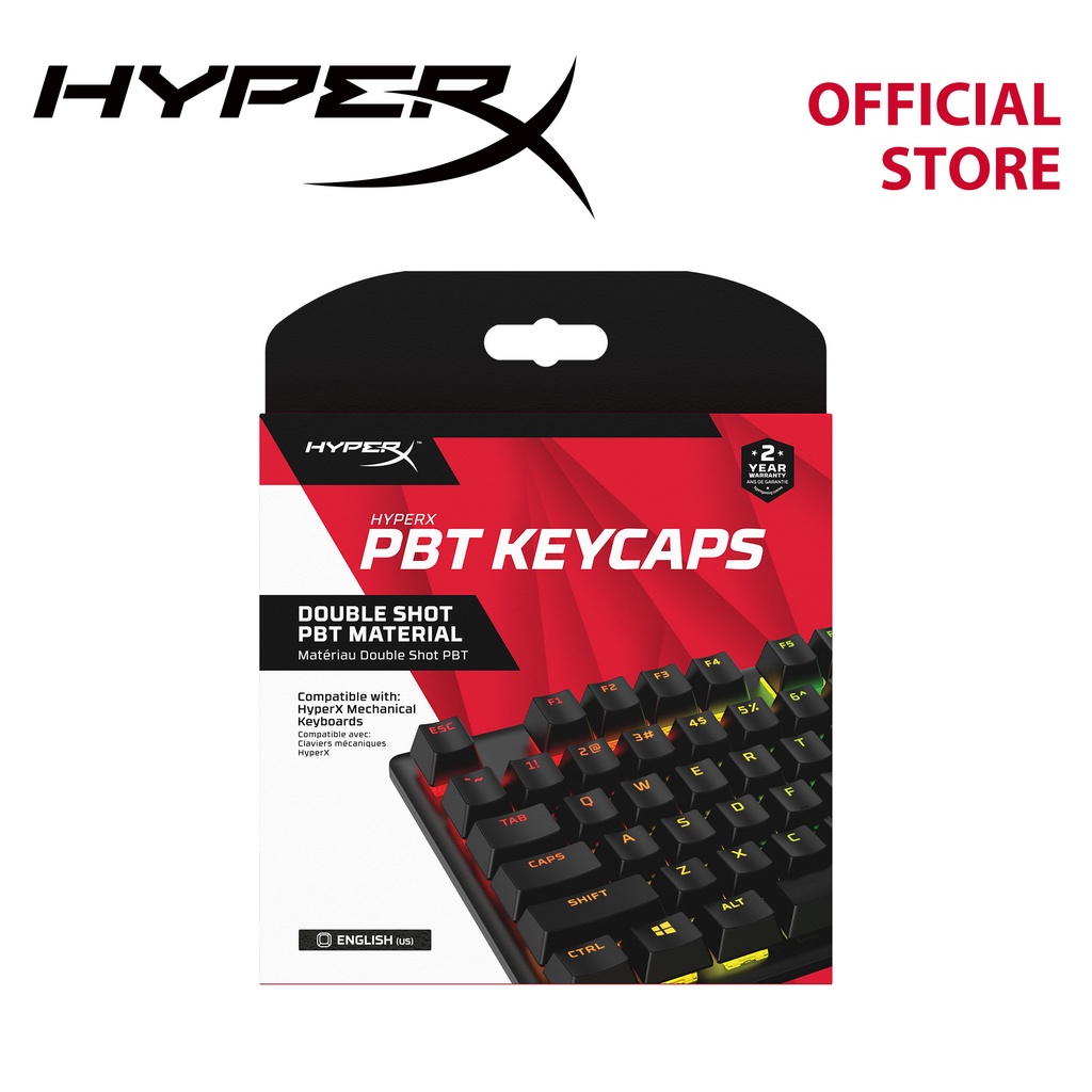 HyperX PBT Keycaps - Full Key Set Black  (US Layout) (519P1AA#ABA) #2