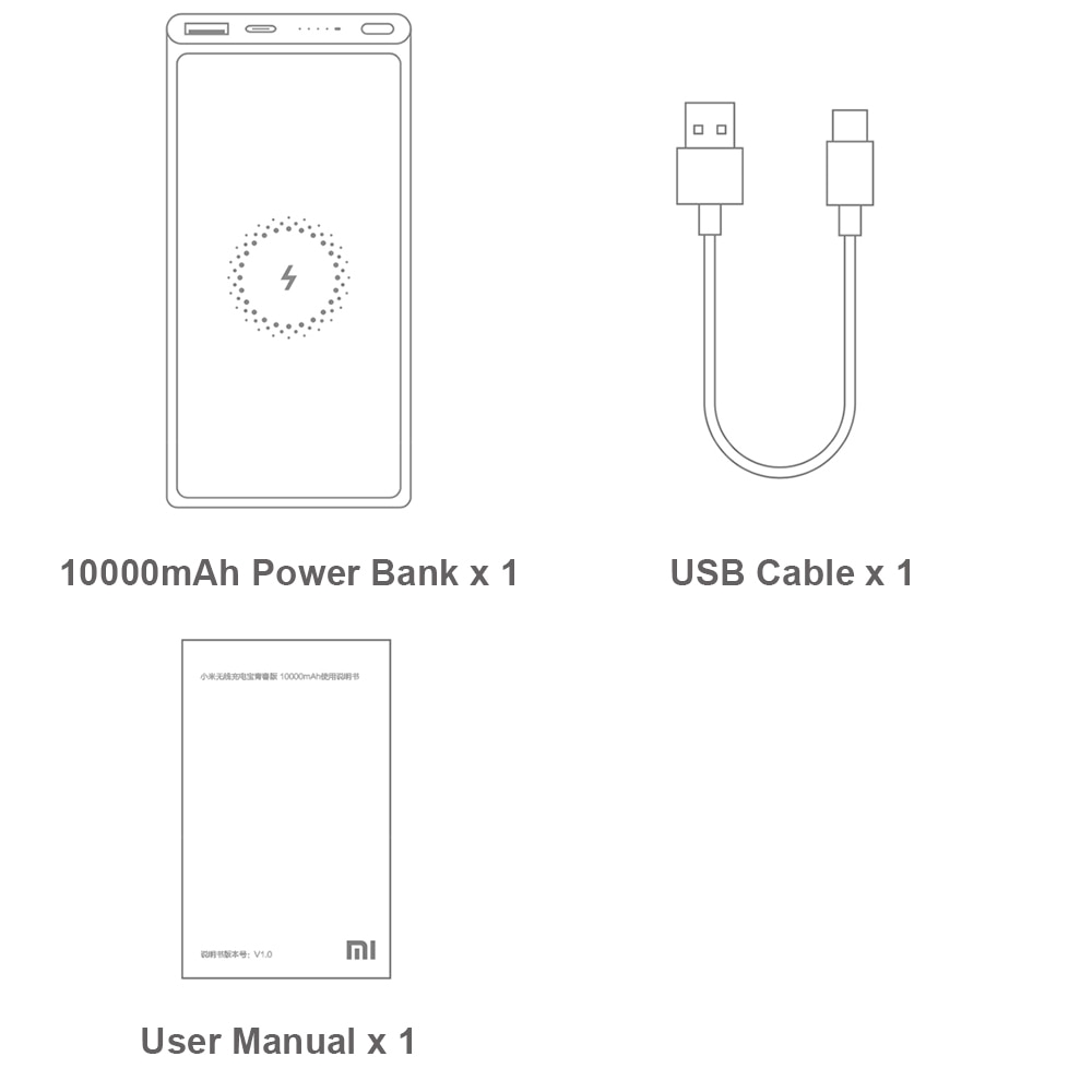 Original Xiaomi Mah อ ปกรณ ท ชาร จแบตเตอร ส ารองไร สาย 10 W Qi Fast Charger 5v 3a Usb Type C ขนาดพกพา Shopee Thailand