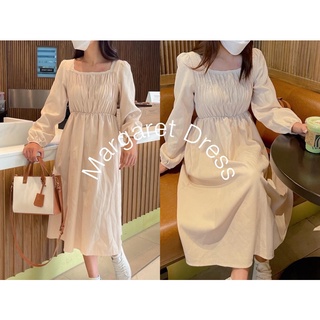 Margaret Dress (สีเบจ) พร้อมส่ง 🤍