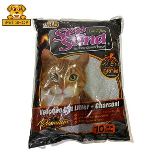 See Sand Volcano Cat Litter + Charcoal ซีแซนด์ ทรายแมวภูเขาไฟ ชาโคล 10 L.