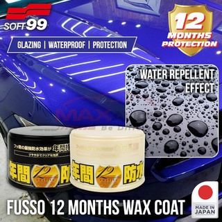 Fusso Coat 12 Months Wax เคลือบเงาสีรถ สูตร 12 เดือน สำหรับรถสีเข้ม / สำหรับรถสีอ่อน ขนาด 200g แบรนด์ SOFT99