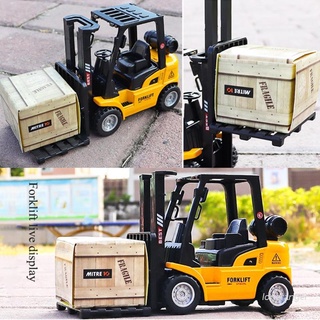 Loner 5in Die-cast Model Truck Toy Realistic Forklift Model with Inertia Pull Back Active Alloy &amp; Anti-Collision Baby Car Toy