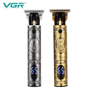 VGR V-228 ปัตเลี่ยนไร้สาย มีจอled  กันขอบ แต่งลาย   ตัวเครื่องลายสไตล์วินเทจ ใช้สำหรับเก็บขอบ แต่งหนวด