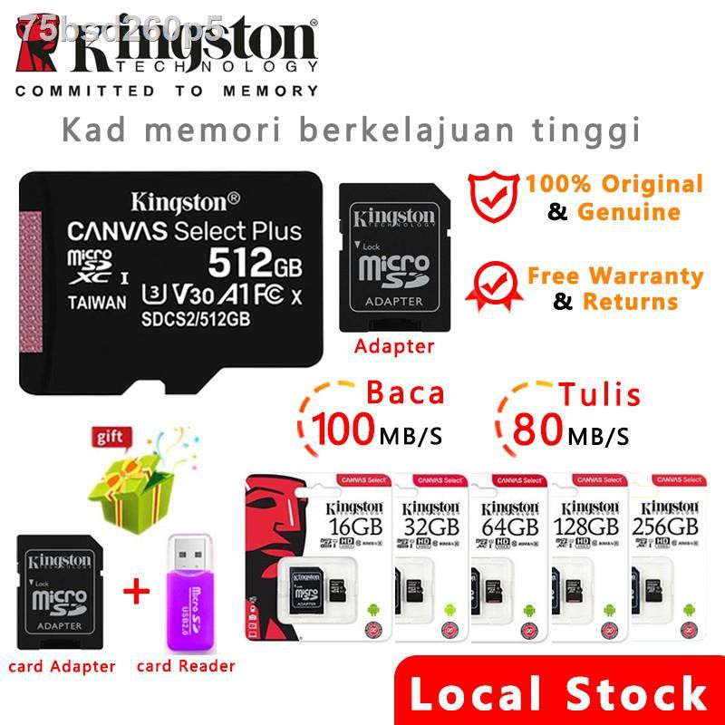 Kingston SD Card Micro Memory Class 10 80MB/s 16GB/32GB/64G/256GB/128GB/512GB TF For CCTV Dashcam 4
