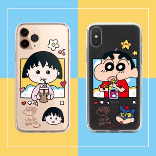 [พร้อมส่ง] เคสโทรศัพท์มือถือ ลายการ์ตูนชินจังน่ารัก สําหรับ iPhone 12 11 X XR 7 8