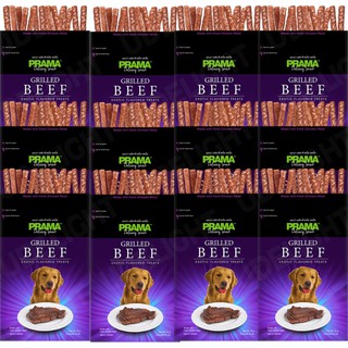 ขนมสุนัข Prama Stick รสเนื้อย่าง 70 กรัม (12 ซอง) PRAMA Dog Treat Grilled Beef Flavor Dog Snack 70g (12 pouches)