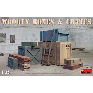 โมเดลอุปกรณ์จำลอง MiniArt 1/35 MI35581 Wooden Boxes &amp; Crates