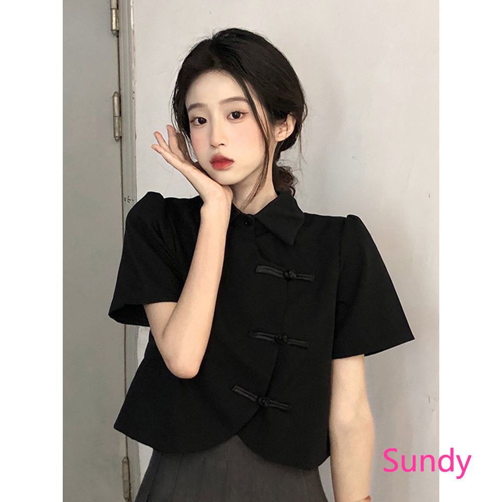 เสื้อโปโลแฟชั่นฤดูร้อนของเด็กผู้หญิงไม่สม่ําเสมอ กี่เพ้า สั้นเสื้อ