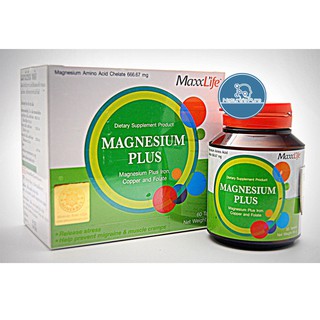 Maxxlife Magnesium Plus 60 Tabs ช่วยต้านความเครียด ไมเกรน ตะคริวและช่วยให้นอนหลับสบาย