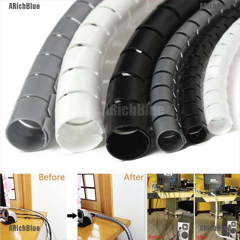 ARichBlue 2M Cable Hide Wrap Tube 10/25mm Organizer & Management Wire ...