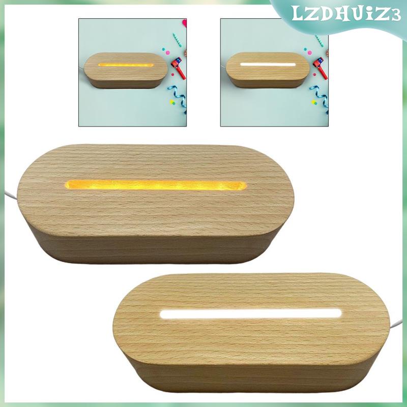 [ ฐานไฟ LED ฐานไฟไม้ ฐานไฟยาว ทรงวงรี โคมไฟกลางคืน ฐานไฟ สําหรับ DIY แก้วคริสตัล ศิลปะ อะคริลิค บอร์ด