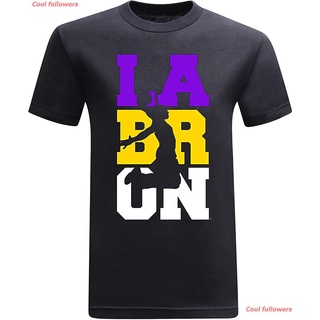 เสื้อยืดคอกลมCool followers ลอสแอนเจลิสเลเกอส์ เสื้อLos Angeles Lakers เสื้อคู่รัก Tees Geek LaBRON Basketball Mens T-S