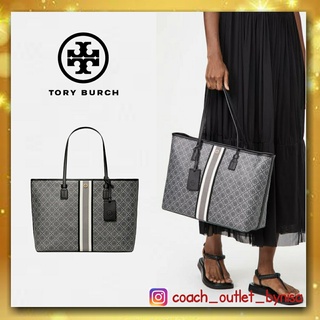 Tory Monogram Coated Canvas Tote Bag