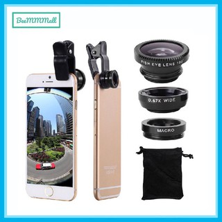 (🇹🇭) คลิปเลนส์มือถือ Universal Clip Lens 3 in 1 Wide + Macro + Fish Eye Lens