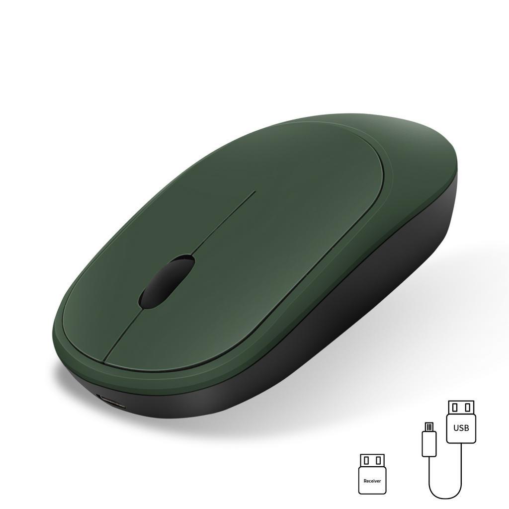Telaymus เมาส์ไร้สายแบบชาร์จไฟได้ 2.4G พร้อมตัวรับสัญญาณ USB, เมาส์ไร้เสียงรบกวนบางเฉียบแบบพกพาสําหรับโน๊ตบุ๊ค, พีซี, แล็ปท็อป, คอมพิวเตอร์, MacBook - การไล่ระดับสี