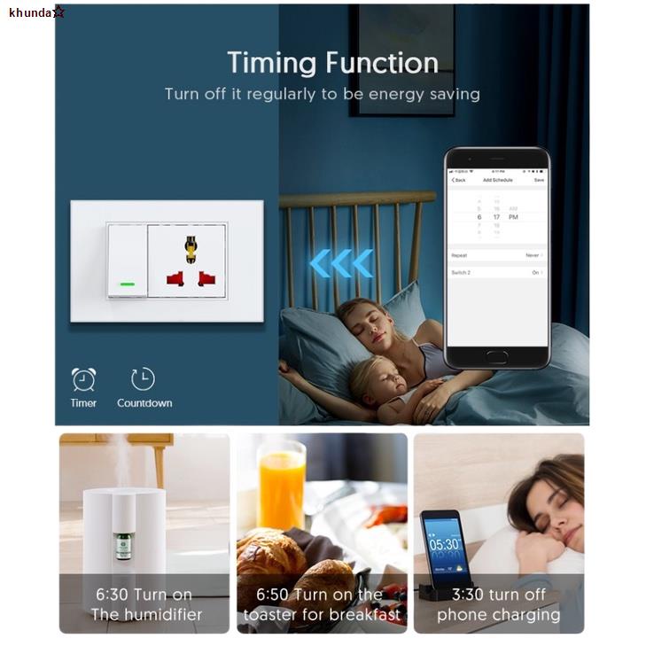 Bestcon (Broadlink) TC2S Smart Wall Switch (3 Gang) แป้นสวิตซ์ไฟ (3 ช่อง) ขนาด 2x4 สั่งงานผ่าน