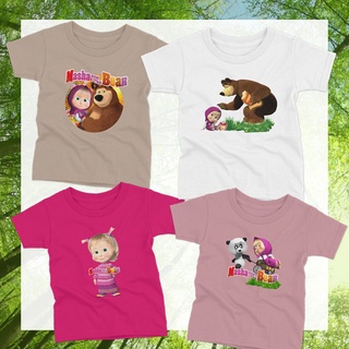 พร้อมส่ง เสื้อเด็ก masha and the bear น่ารัก ผ้าอย่างดี