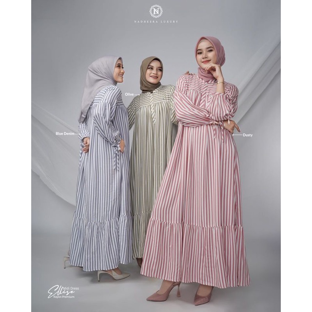 LELLISE MIDI DRESS โดย NADHEERA LUXURY