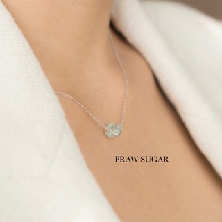 Aquamarine Natural Stone Necklace [หินแท้] สร้อยคอหินธรรมชาติอความารีน (เรือนเป็นเงินแท้)