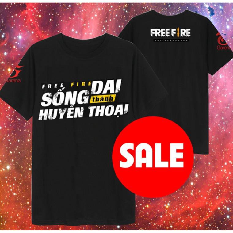 BEST SELLING FLASH เสื้อยืด FREE FIRE สีดําราคาถูกสวย | เสื้อทีม FREE FIRE