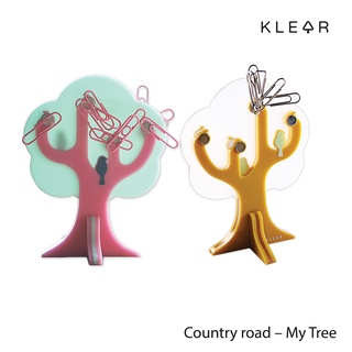 KlearObject country road my tree ที่เก็บคลิปหนีบกระดาษ ติดแม่เหล็ก ของใช้บนโต๊ะทำงาน  อะคริลิครูปแบบต้นไม้ : K201