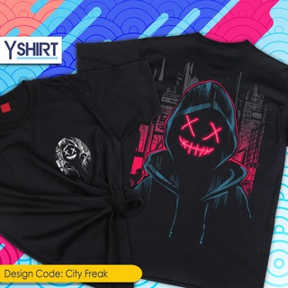 Cyberpunk 2077 รูปแบบเสื้อยืดถนนสูงแฟชั่นแบรนด์ฮิปฮอป tshirt สไตล์เข้ม oversize หลวมหลวมแขนสั้น Qaq