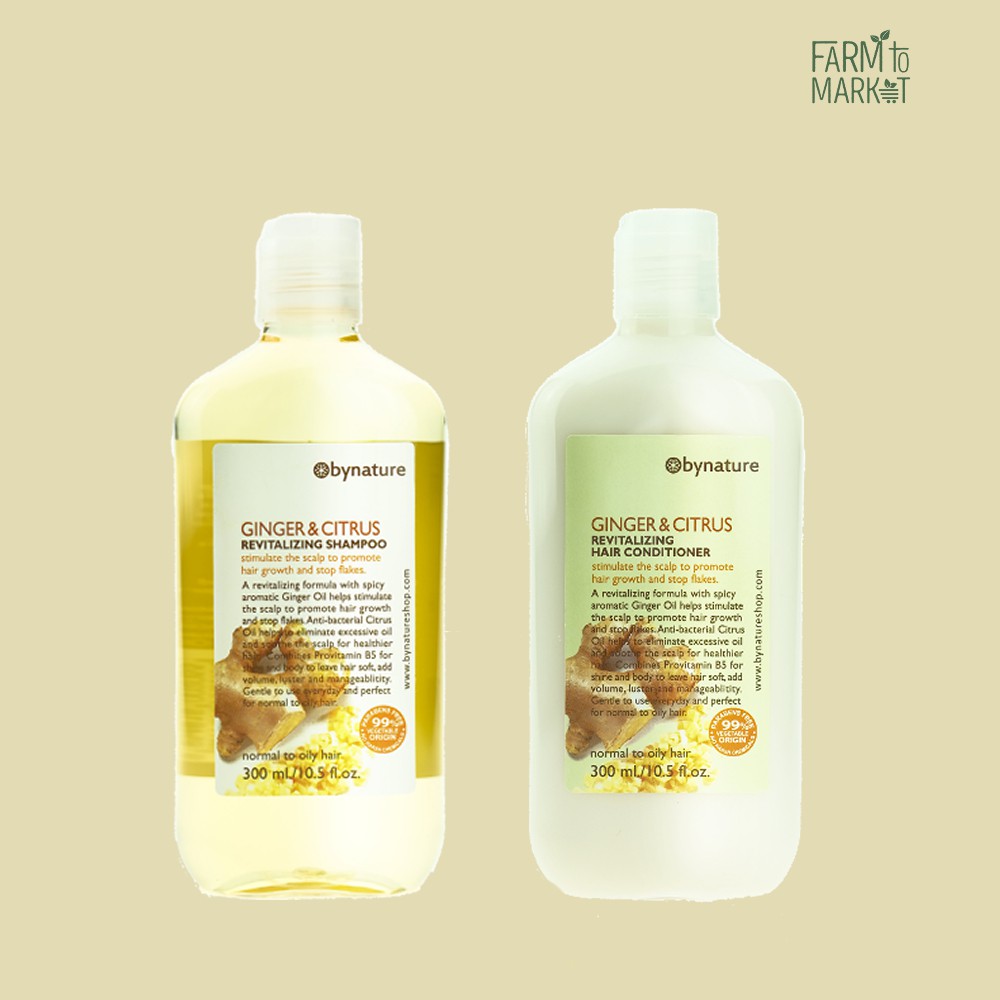 แชมพูและครีมนวดผมจิงเจอร์ไซทรัส Bynature Ginger Citrus Shampoo & Conditioner