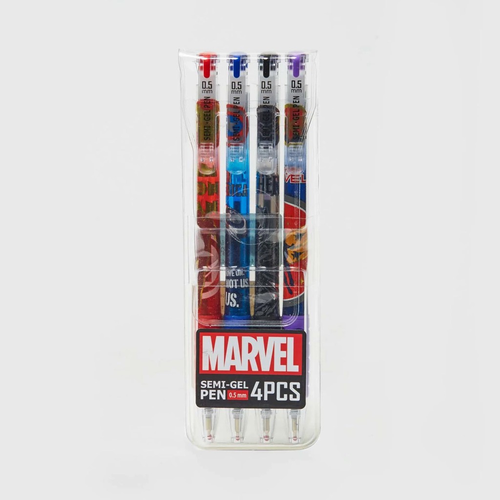 ปากกาลูกลื่นกึ่งเจล ลายMarvel AVG-7506A-4 (เซต4ด้าม)