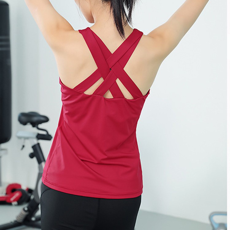 Women's Yoga Exercise Vest Cross Halter Lightweight Gym Sports Bra