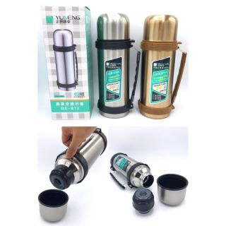 Pengun bottle กระบอกน้ำสแตนเลสแพนกวิ้น ฝากดในตัว+แก้วในตัว+สายสะพาย เก็บร้อน/เย็น 18 ชม.
สแตนเลส 304 / 1200ml