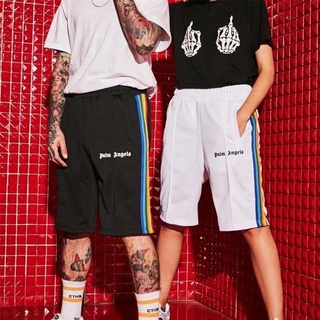 palm angels Palm Angels Side Rainbow Striped Men and Women Couple Sports Casual Shorts Beach Pants