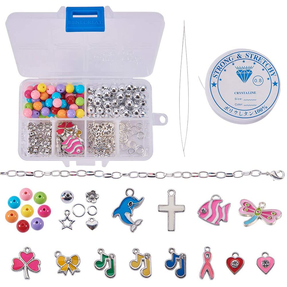 Children Charm Bracelet Making Kit Supplies Beads Creative Diy
