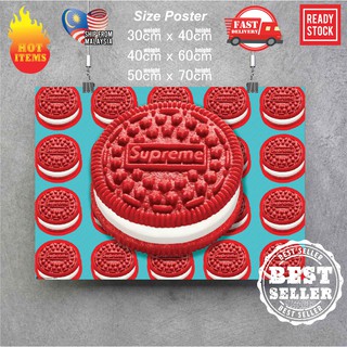 โปสเตอร์สติกเกอร์ติดผนัง ลาย Supreme x Oreos Streetwear สไตล์สตรีท