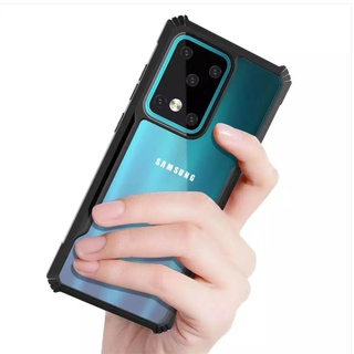 เคสโทรศัพท์มือถือ PC TPU นิ่ม แบบแข็ง ใส กันกระแทก สําหรับ Samsung Galaxy Note 9 10 20 ultra s10 lite s20 FE 5G s21 Plus s10+ s20+ s21+ s20fe Note9 Note10 Note20