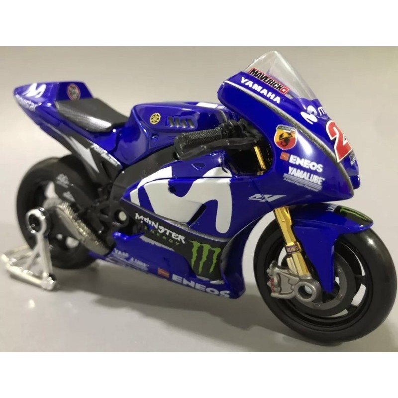 โมเดลรถมอเตอร์ไซค์YAMAHA #25 Maverick Vinales รถแข่งMoto GP 2018ขนาดของตัวรถ1:18เป็นงานโมเดลสำหรับตั