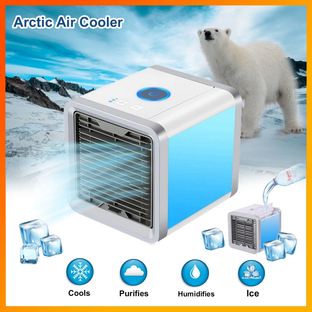 พัดลมไอเย็น Arctic Air Cooler mini fan เครื่องทำความเย็นมินิ แอร์พกพา พัดลมไอน้ำตั้งโต๊ะ