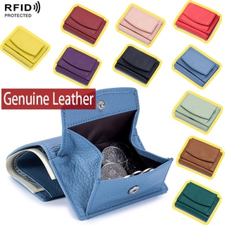 Rfid กระเป๋าสตางค์หนังแท้ ใบสั้น ใส่เหรียญได้ สไตล์ญี่ปุ่น สําหรับผู้หญิง ของขวัญวันเกิด