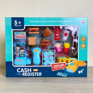 Mika Toys ของเล่นแคชเชีย ของเล่นขนม มีเสียง สีไฟ Mini Cash Register แคทเชียร์ของเล่น ชุดของเล่น ซุปเปอร์มาร์เก็ต