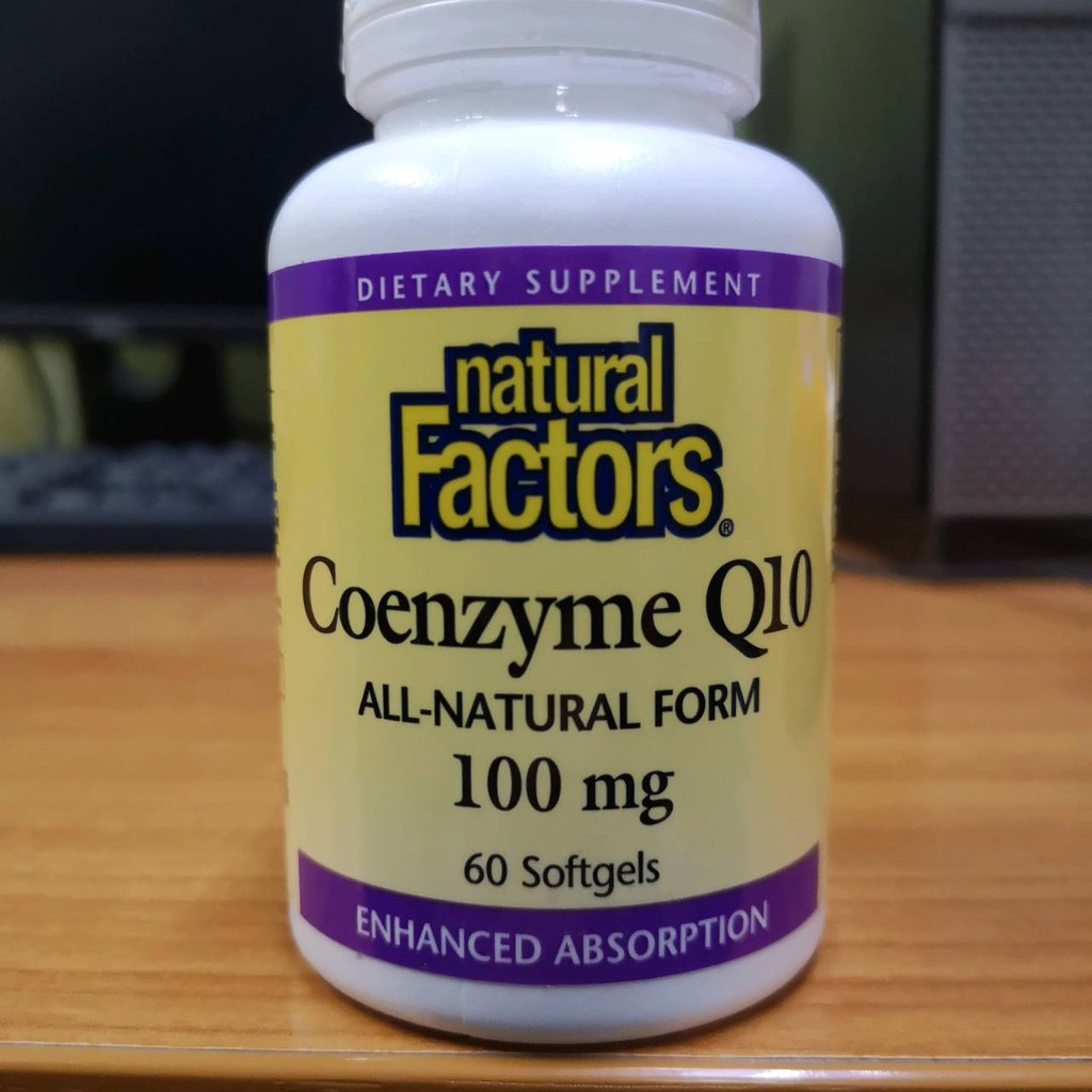 Ubiquinone 100 mg Natural Factors CoQ10 Coenzyme Q10 100 mg 60 Softgels Co Q10 Ubiquinol โคเอนไซม์คิวเท็น ลดริ้วรอย​