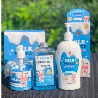 สบู่สูตรลับเฉพาะ [สูตรน้ำนม] Milk Shower+Milk Essenec Serum ได้เซตคู่ค่ะ สบู่+เอสเซ้นส์ / ครีมบำรุง มิลกี้