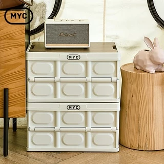 MYC ลังเก็บของแค้มป์ปิ้ง พับเก็บได้ ฝาไม้อัด +[แถมฟรี ฝาพลาสติก] camping box ลังแคมป์ปิ้ง