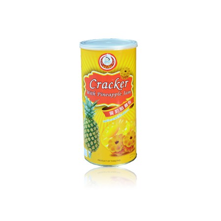 บิสกิทไส้แยมสับปะรดบรรจุกระป๋องขนาด 400g. "ตราแม่เล็ก"