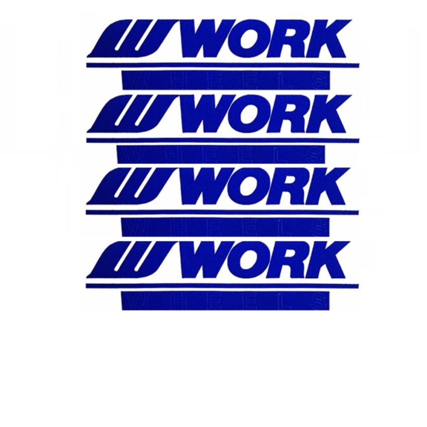 สติกเกอร์ 3M แต่งซิ่ง สติกเกอร์ ติดล้อ รถยนต์ WORK (STICKER CAR)ขนาด 9*2.5*0.1 ซม. สีน้ำเงิน