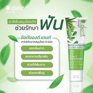 D.Dent ดีเด้นท์ ยาสีฟันสมุนไพร ป้องกันฟันผุ น้ำยาบ้วนปาก ปากสะอาด ลมหายใจสดชื่น ขนาด 100 g. [สูตรผู้ใหญ่]