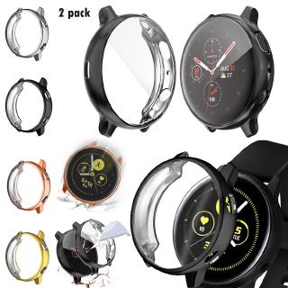 เคสซิลิโคน TPU ป้องกันหน้าจอ แบบเต็มจอ สําหรับ Samsung Galaxy Watch active 2 44 มม. 40 มม. 2 ชิ้น ต่อล็อต