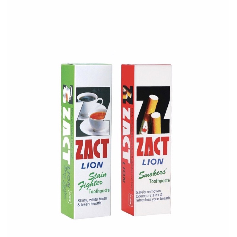 ZACT Lion ยาสีฟันลดคราบ สำหรับผู้สูบบุหรี่และผู้ดื่มชากาแฟ 160 กรัม