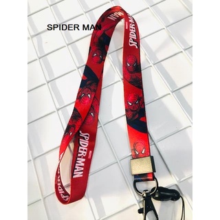 SPIDER MAN RED สายคล้องคอ สายคล้องบัตร ห้อยโทรศัพท์ น่ารัก มีก้ามปู มีห่วงเล็ก ถอดได้ ขนาดกว้าง 20 มิล  BY  PMYL  SHOP