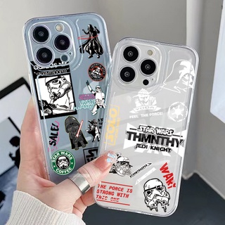 เคสเจล TPU ใส ขอบสี่เหลี่ยม กันกระแทก ลาย Star Wars สําหรับ Samsung Galaxy S22 Plus Note 20 Ultra 10 S21 FE S20